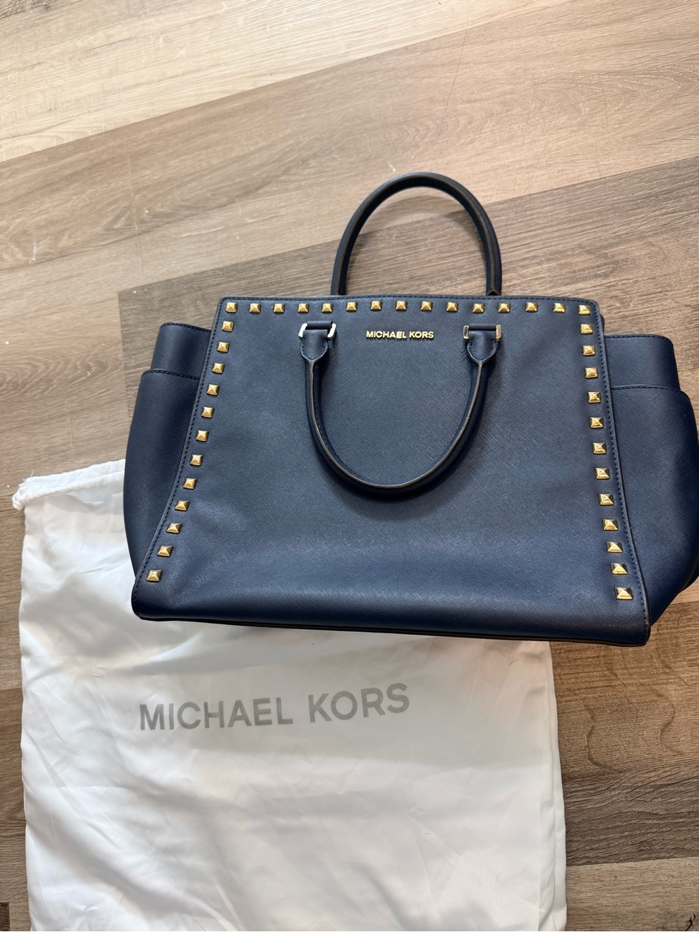 NWT Michael Kors Selma Studded Satchel